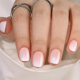 Short Press On Nails, Stick On Nails with Glue in 16 Sizes - Glue On Nails for Women 32 Pcs