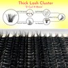 MIKIWI Lash Clusters 280pcs D Curly Individual Lashes, Wispy 3D