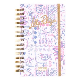 Lilly Pulitzer Medium Planner August 2025 - December 2026, Weekly Agenda & Monthly Calendar, Stickers, Pockets, Spiral Binding, 5" x 8.25" (Tis the Sea Sun)