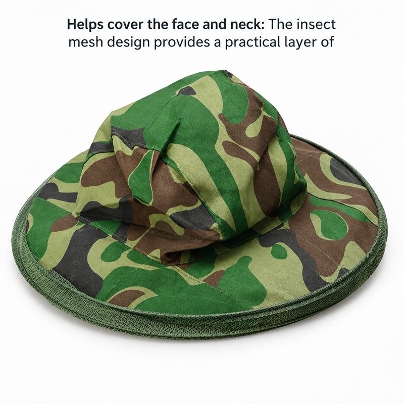 Protective Bee Hat for Beekeeping & Fishing – Insect Mesh