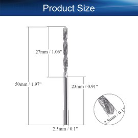 Auniwaig 2.5mm Diamond Twist Drill Bits High Speed Steel HSS for Glass Sea Shells Stone 5 Pcs