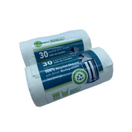 Evaness 100% Recycled Material & Biodegradable Bin Bags with Tie Handles 20L 30L - 60 Bags