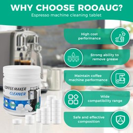 ROOAUG 120 Tabs Coffee Maker Cleaner,Espresso Machine Cleaning Tablets Compatible for all Coffee Machine Models-Cleaning Tablets for Coffee Machine