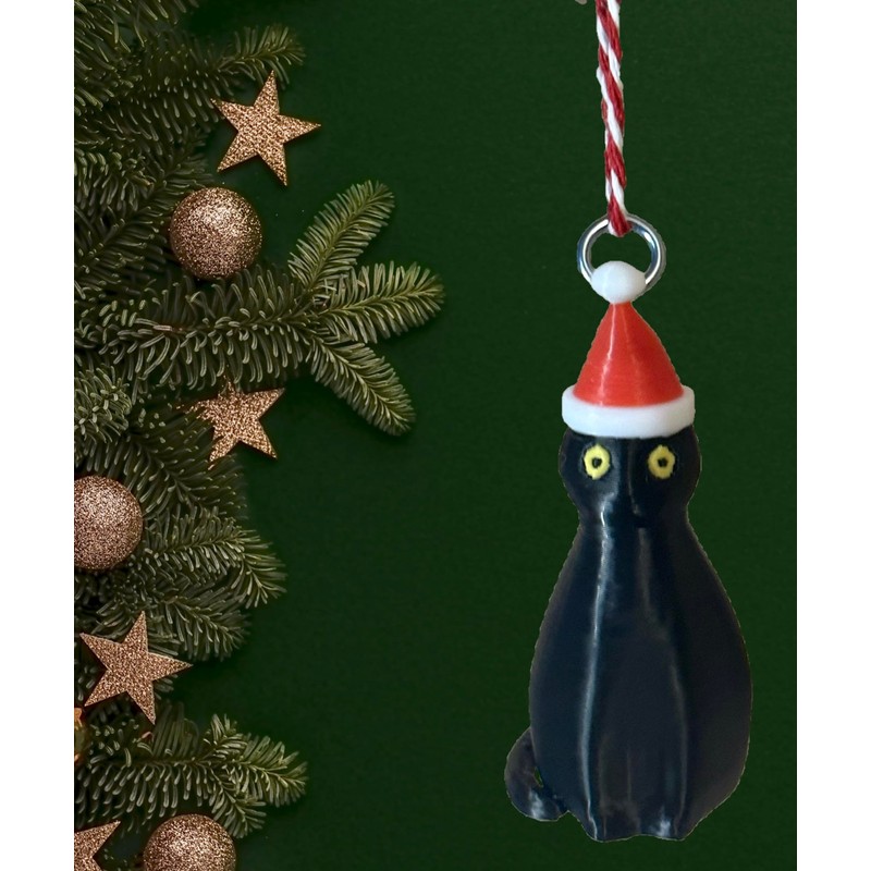 Soetta Santa Cat Christmas Tree Ornament - Made in USA