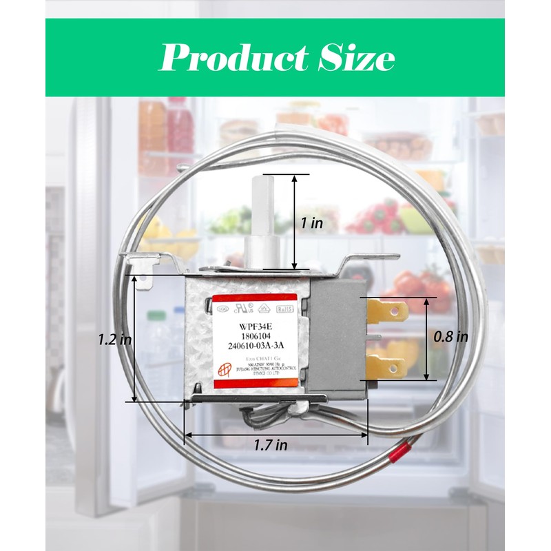 WPF34E Mini Fridge Thermostat Fits For Hisense Refrigerator,2Pin 1806104 Universal