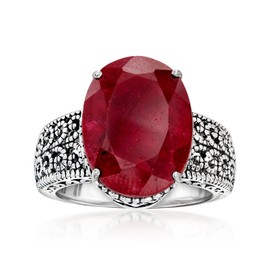 Ross-Simons 13.00 Carat Ruby Ring in Sterling Silver. Size 7