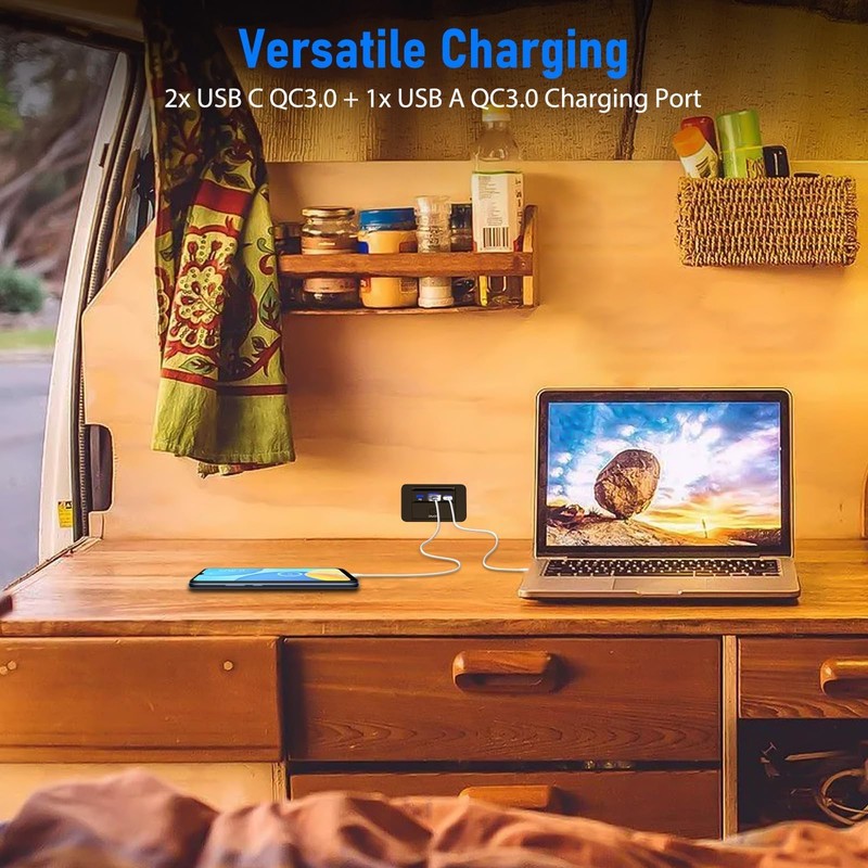 Linkstyle RV USB Outlet, Dual PD3.0 USB C Port &