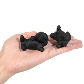 mookaitedecor Black Obsidian Crystal Dog Ornament Black Labrador Dog Figurine, Happy Labrador Gift Healing Crystal Gift for Dog Lover Carved Crystal Animal Lab Dog Puppy Statue Cute Room Decor