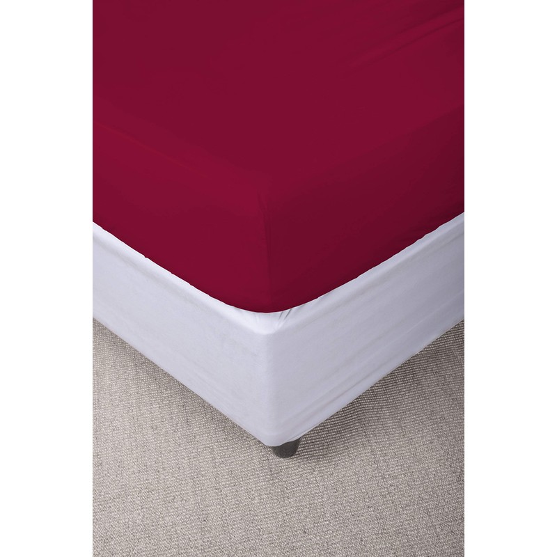 Max Color Cotton Fitted Sheet, Double, Burgundy