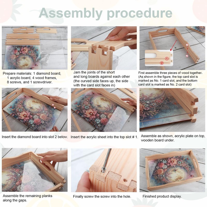 SHEGZHUC Diamond Painting Tablett Serviertablett mit Griffen Elfen Feen Engel