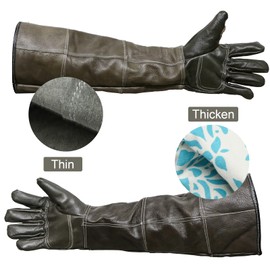 AOWPFVV Animal Handling Gloves Bite Proof Kevlar Reinforced Leather for Dog,Cat Scratch,Falcon,Grabbing,Reptile,Snake