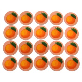 Novel Merk Orange Fruit Vinyl Stickers - 2” Round Individual Decals for Laptop, Water Bottle, Party Favors, & Decor - Adheres to Clean Surfaces Waterproof & Repositionable (20 Pack)