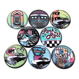 Twisted R Design Cabinet Knobs, Knobs for Kitchen Cabinets and Drawers, Matching Cabinet Knobs and Pulls, 1.5" Round Dresser Drawer Knobs (Set of 8 50's Diner Wood Knobs)