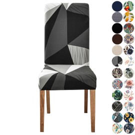 Lalluxy Stretchy Parson Chair Slipcovers for Dining Room Chair seat Covers Chair Protectors for Party Pet Protection Universal Fit Soft Polyester (Set of 4, Triangles)