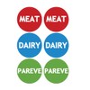 Kosher Labels,Meat Dairy Parve Stickers,Freezable Microwavable Dishwasher Safe Labels,1.5 inch,120