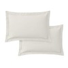 Bianca 200 Thread Count Cotton Percale Oxford Pillowcase Pair Cream