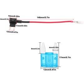 FULARR 5Pcs Premium ACS Small Add-A-Circuit Fuse Tap, Piggy Back Blade Fuse Holder Kit with Wire Harness, Free Mini Blade Fuses X 15Pcs, Fuse Puller X 1Pcs, Wire Ties X 5Pcs –– 12V / 24V