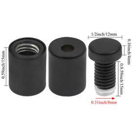 Luomorgo 24 Pcs 1/2" x 0.78" Stainless Steel Standoff Screws, Wall Sign Standoff Mounting Hardware Advertising Glass Standoff Nail for Hanging Acrylic Picture Frame, Black