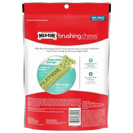 Milk-Bone Brushing Chews Daily Dental Dog Treats, Small/Medium Treats, 7.1 Ounce Pouch