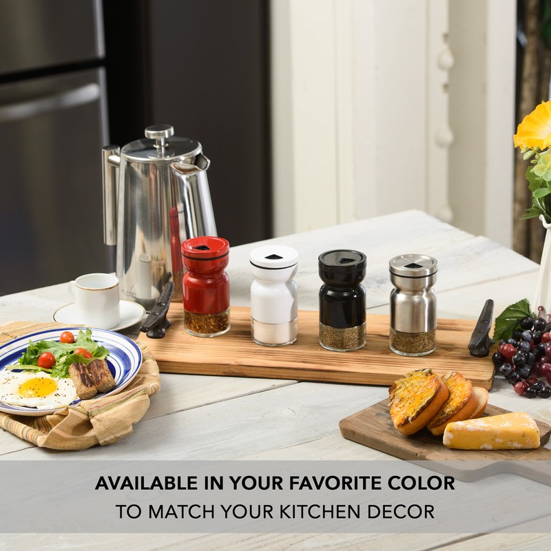 CHEFVANTAGE Salt and Pepper Shakers Set with Adjustable Pour Holes
