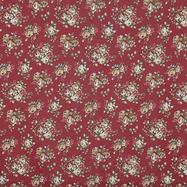 Kt KILOtela - Linen Fabric Digital Printed - Decoration, Tapestry, Cushions, Curtains, Bedspreads, Tablecloths, 100 cm Length x 280 cm Width | Floral Adeline - Red, Beige, Green