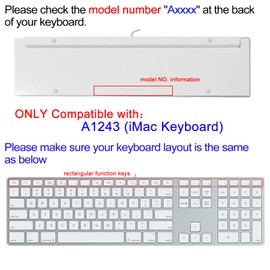 Silicone Keyboard Cover Skin for Apple iMac Keyboard with Numeric Keypad Wired USB MB110LL/B(Model: A1243), Cute Print, US Layout, Flamingo