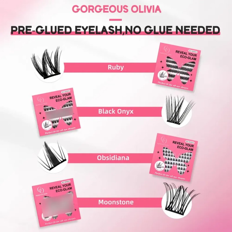 Gorgeous Olivia 88 Piezas Pestañas Postizas Kit Completo