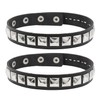 ZGDEIWGF 2 Pieces Stud Collar, Leather Studded Bracelet, Punk Rivet