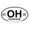 US Decal, Inc. Concord, Ohio Oval Sticker with State Flag