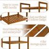 Utoplike Teak Wood Bathroom Shelf Organizer Stand, Standing Shelves Shower