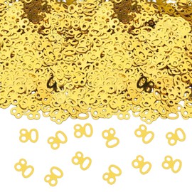 GoldRock Confetti 80th Birthday Decoration Gold, Pack of 500 Table Decoration 80th Birthday Man Woman Confetti Decoration 80th Birthday Woman Man Decoration Table Confetti Cannon Confetti Decoration