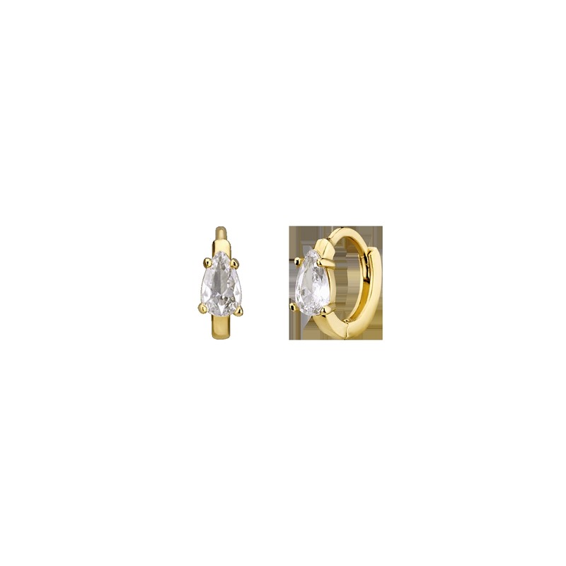 Gold&Deer 14K Goldfield Simple Pair One-Touch Ring Earrings Yellow Gold