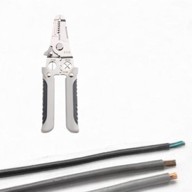 F Fityle Wire Stripper, Bobbin Winder, Multipurpose Professional Electrician, Ergonomic Stainless Steel Wiring Tool, Crimping Pliers, Type D