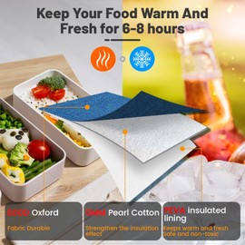 Magcubic Lunch Bag 6.5 L Boys Lunch Box Leakproof Portable Insulated Lunch Box Kids Boys for School Camping Hiking Outdoor Beach Picnic (Black)