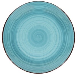 Royal Norfolk Turquoise Swirl Dinner Plates Stoneware 10.5 in Set Of 4
