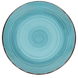 Royal Norfolk Turquoise Swirl Dinner Plates Stoneware 10.5 in Set Of 4