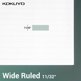 Kokuyo Campus Loose Leaf Paper for 3 Ring Binders, 8-1/4"x11”, Wide Ruled Notebook Paper, 500 Sheets, Japanese Smooth Paper Prevents Ink Bleeding, School Suppliers, Made in Japan (WSG-NO-887G3)