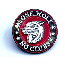 Patch Nation Lone Wolf No Clubs Metal Badge Pin Pins Cyclist Pin Brooches