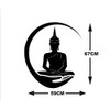 Heaven Decors Lord Buddha;Gautam Buddha Black Wall Decal and Sticker