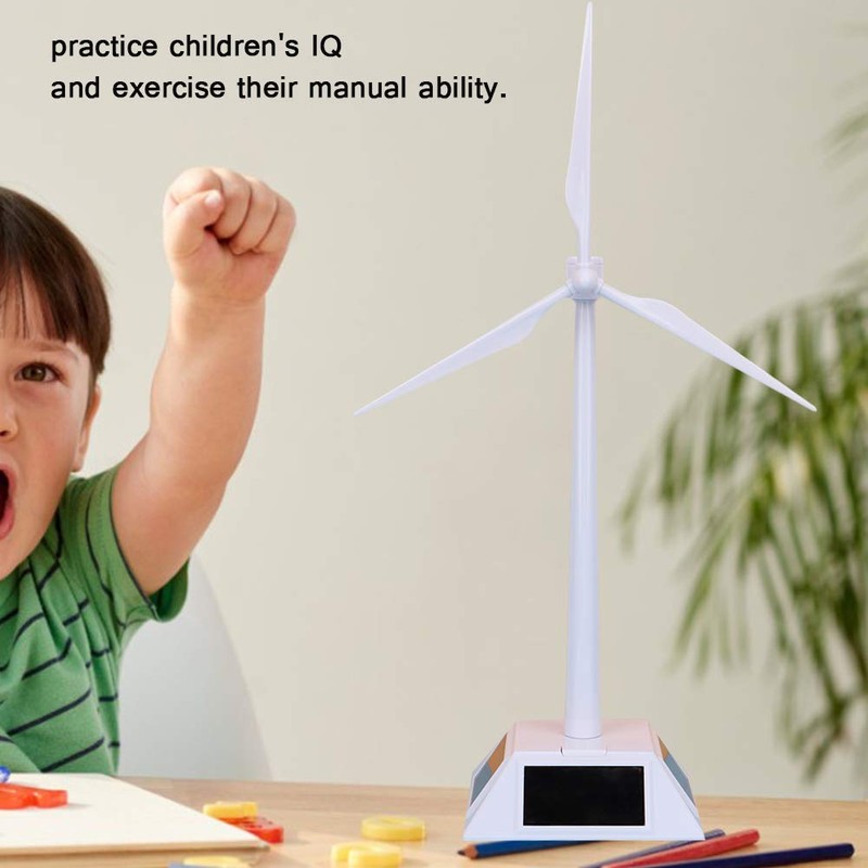 Fyearfly Mini Solar Energy Windmill, Kids Intelligent Plastic Solar Windmill