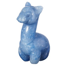 mookaitedecor Blue Aventurine Crystal Cute Alpaca Figurine Ornament Party Decor Gift, Healing Crystal Semi Precious Gemstone Pocket Animal Llama Carvings for Good Luck Room Desk Micro Landscape Decor