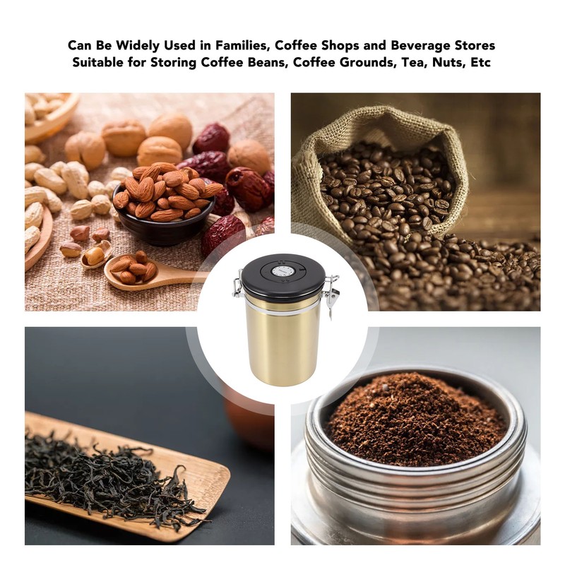 Sealed Sealed Coffee Canister 304 Stainless Steel Coffee Storage Tank