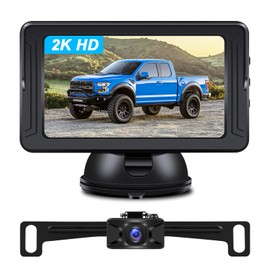AHD 2K Back Up Camera for Cars 5“ Backup Camera for Truck Auto Night Vision DIY Guide Lines IP69 Waterproof Rear View Camera Reverse Camera for SUV/Trailers/Pickup, Plug & Play