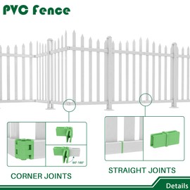 Goleray Outdoor Vinyl Fence (3Sets), W84 X H36 Garden Fence Panels White Picket Fence Privacy Screen PVC Fencing for Yard Patio Decorative Air Conditioner Fence(20 Pickets,Scalloped)