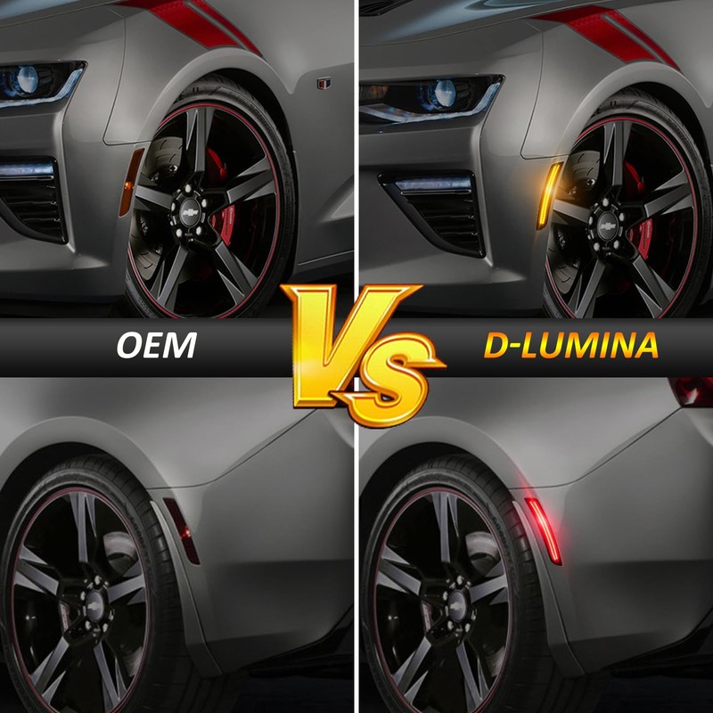 D-Lumina LED Side Marker Lights Smoked Lens Compatible with Chevy