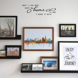 Fencosyn What I Love Most About My Home is Who I Share It with -Self-Adhesive Waterproof Vinyl Wall Art Decal Sticker Home Décor