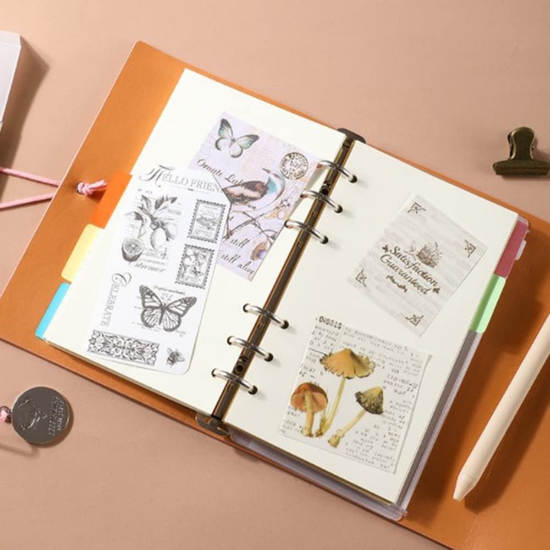 tooloflife 6-Ring Notebook Binder, A6 PU Leather Loose Leaf Notebook