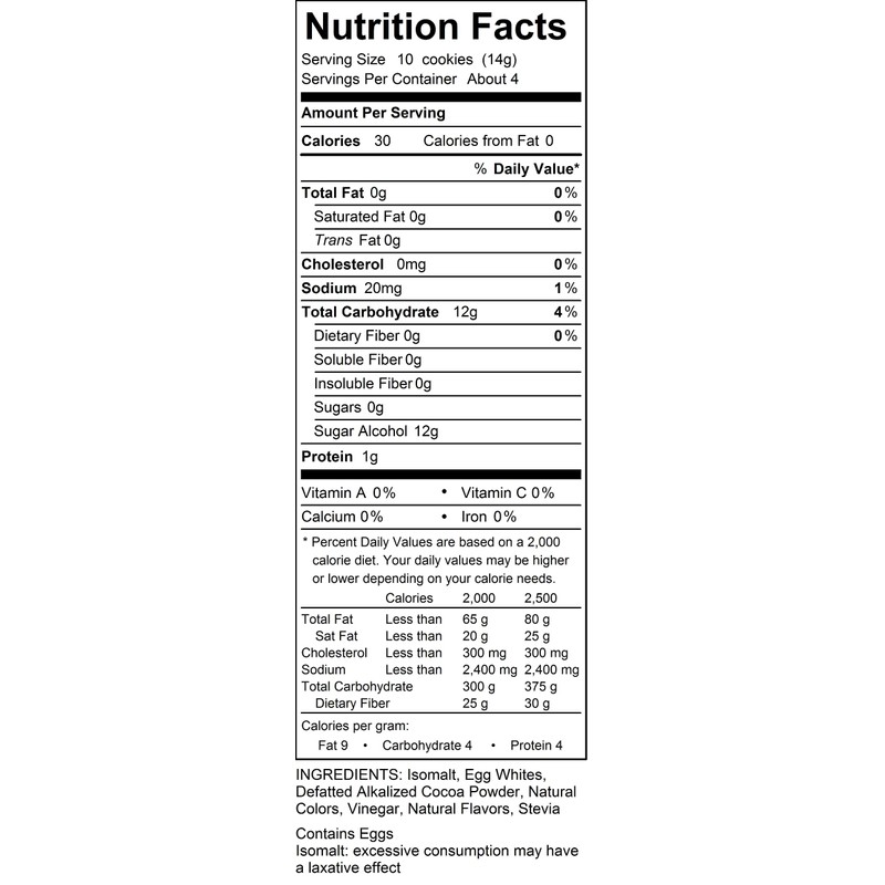 Krunchy Melts - Sugar Free Meringues - Chocolate Flavor -