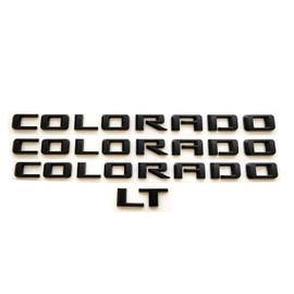 4Pc 2015-2022 Colorado V6 Body Fender Tailgate Side Emblems 3D Badge Logo Truck Nameplate Sticker Letter 85594766 Replacement for Colorado (LT Version Gloss Black)