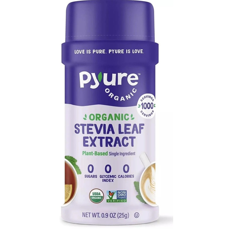 Pyure 100% Pure Organic Stevia Leaf Extract Pwdr [1000 Servings]